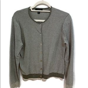 LANDS’ END Grey and White cardigan Size Size 6-8